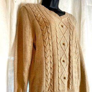 Pierri NYC| Vintage Heather Tan Button Sweater Large